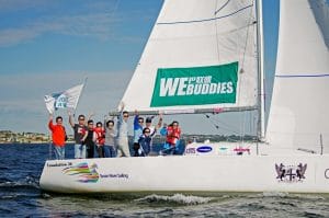 International tourists sailing on the Swan River in Perth