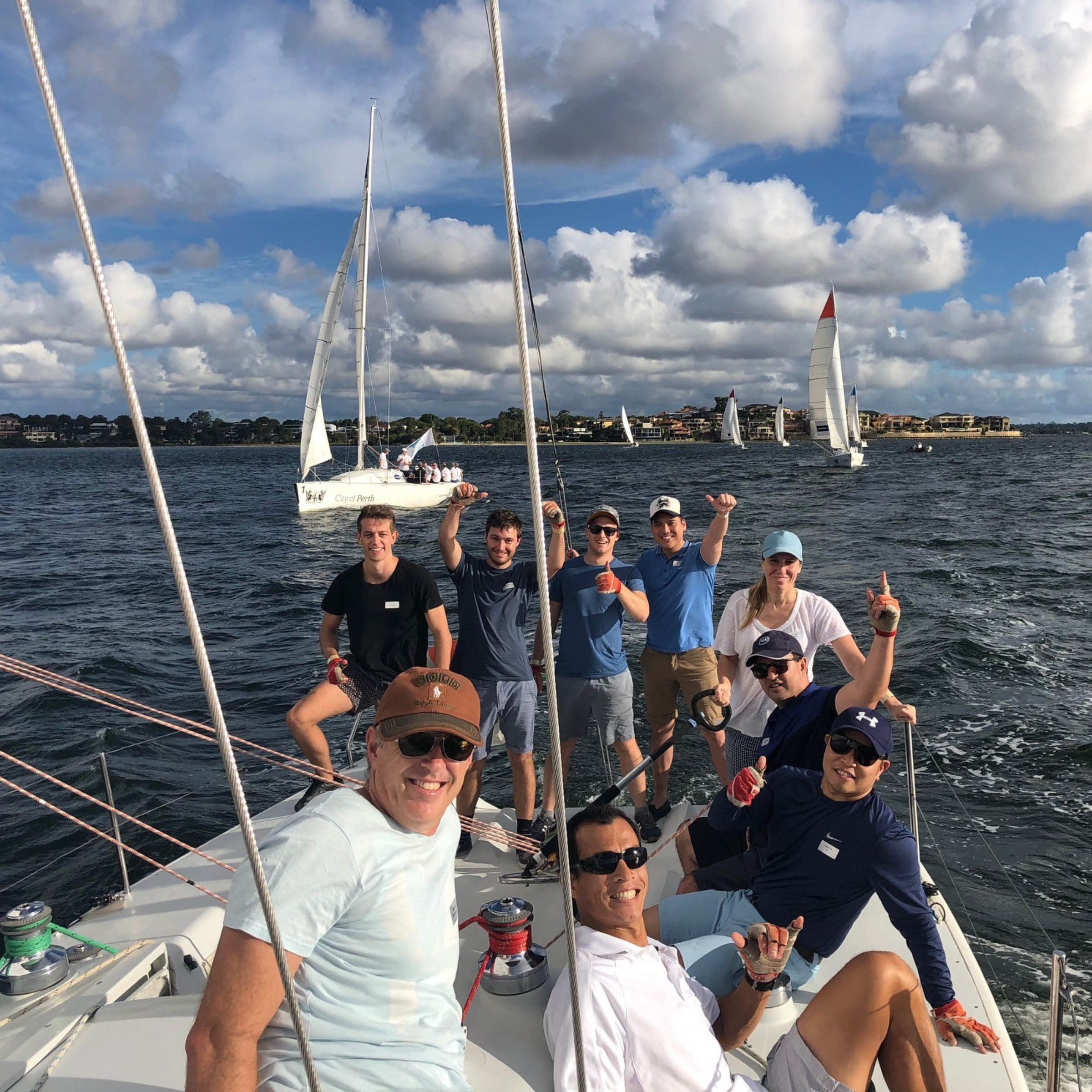 corporate sailing charter with swan river sailing in perth