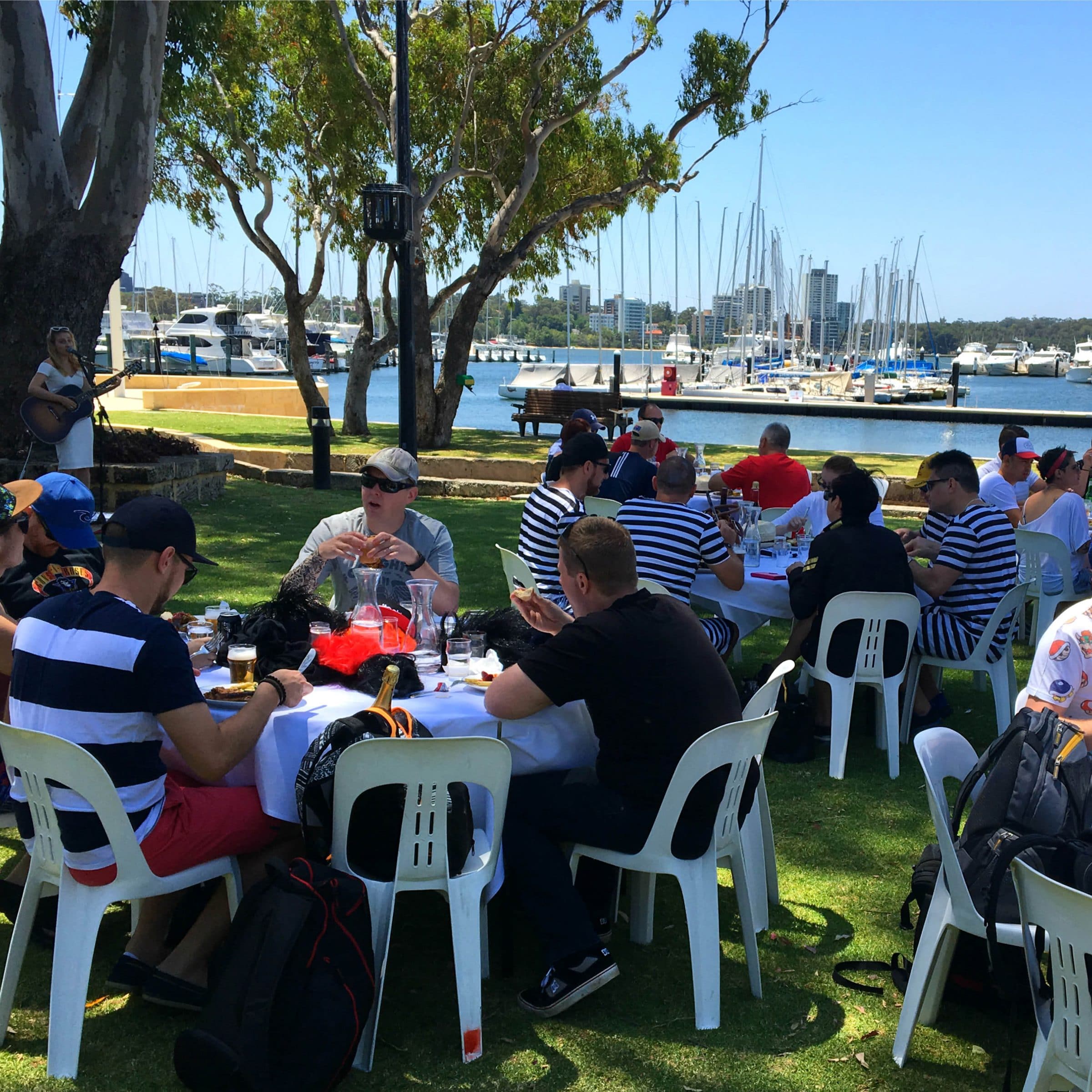 corporate christmas function with swan river sailing in perth