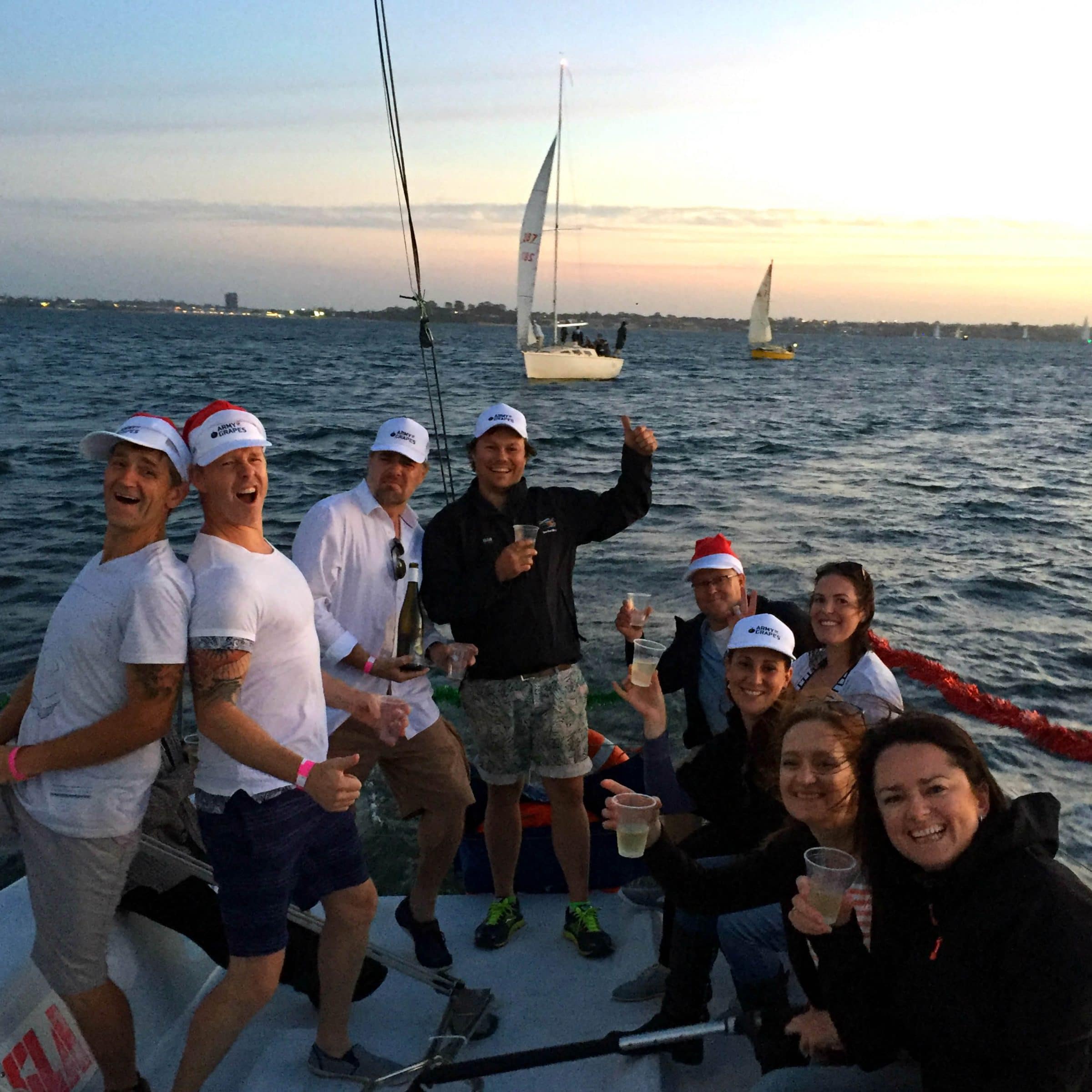 corporate christmas function with swan river sailing in perth